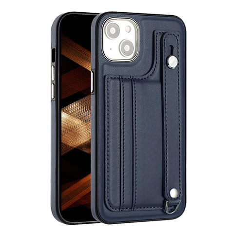 Coque Luxe Cuir Housse Etui Y02B pour Apple iPhone 13 Bleu