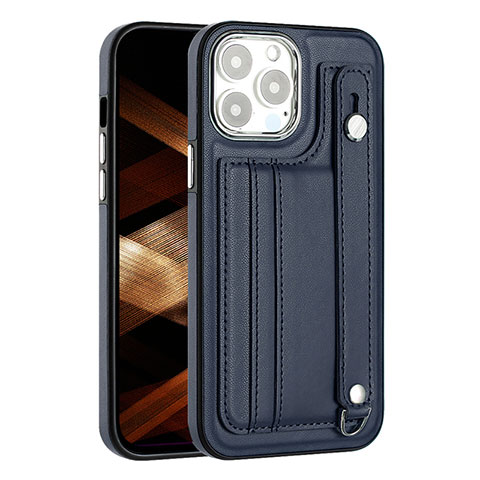 Coque Luxe Cuir Housse Etui Y02B pour Apple iPhone 13 Pro Bleu