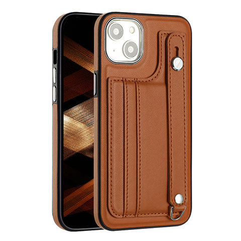 Coque Luxe Cuir Housse Etui Y02B pour Apple iPhone 14 Marron