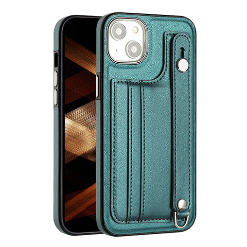 Coque Luxe Cuir Housse Etui Y02B pour Apple iPhone 14 Plus Vert