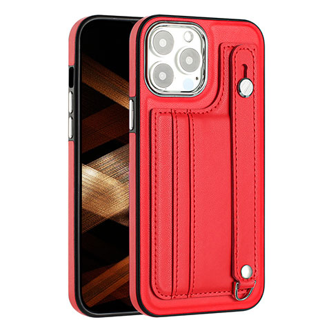 Coque Luxe Cuir Housse Etui Y02B pour Apple iPhone 15 Pro Rouge