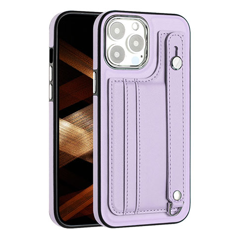 Coque Luxe Cuir Housse Etui Y02B pour Apple iPhone 16 Pro Max Violet Clair