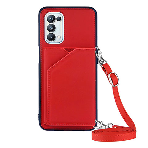 Coque Luxe Cuir Housse Etui Y02B pour Oppo A54 5G Rouge