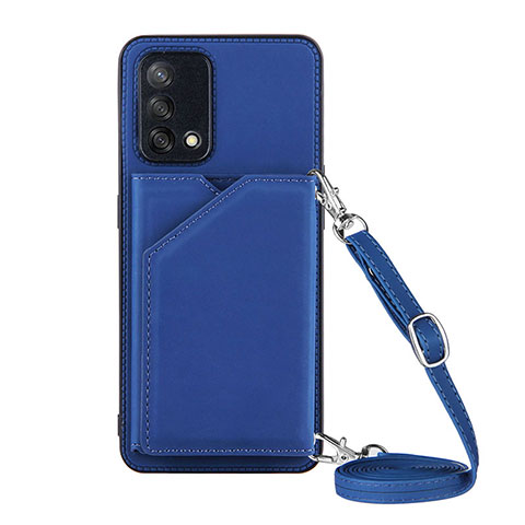 Coque Luxe Cuir Housse Etui Y02B pour Oppo A74 4G Bleu