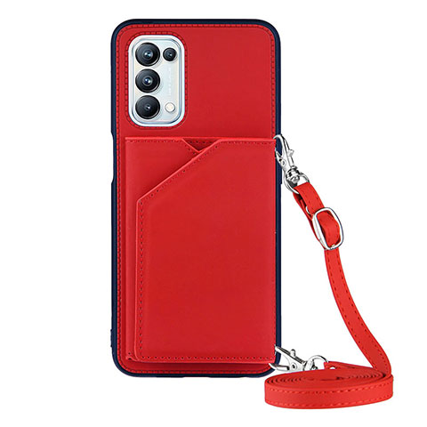 Coque Luxe Cuir Housse Etui Y02B pour Oppo A93 5G Rouge