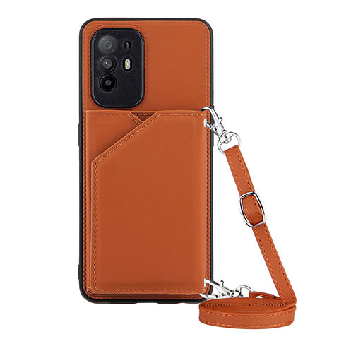 Coque Luxe Cuir Housse Etui Y02B pour Oppo A94 5G Marron