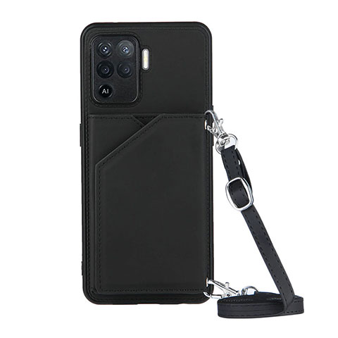 Coque Luxe Cuir Housse Etui Y02B pour Oppo F19 Pro Noir