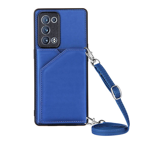 Coque Luxe Cuir Housse Etui Y02B pour Oppo Reno6 Pro 5G Bleu