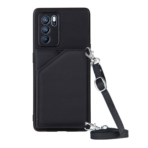 Coque Luxe Cuir Housse Etui Y02B pour Oppo Reno6 Pro 5G India Noir