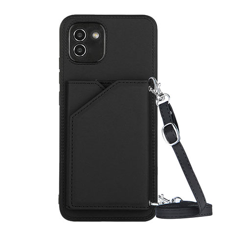 Coque Luxe Cuir Housse Etui Y02B pour Samsung Galaxy A03 Noir