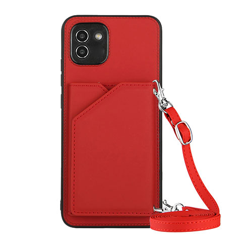 Coque Luxe Cuir Housse Etui Y02B pour Samsung Galaxy A03 Rouge