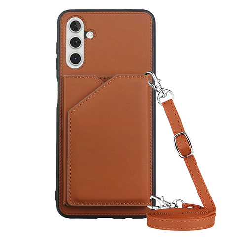 Coque Luxe Cuir Housse Etui Y02B pour Samsung Galaxy A04s Marron