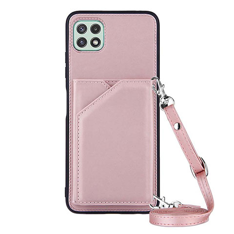 Coque Luxe Cuir Housse Etui Y02B pour Samsung Galaxy A22s 5G Or Rose
