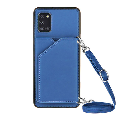 Coque Luxe Cuir Housse Etui Y02B pour Samsung Galaxy A31 Bleu