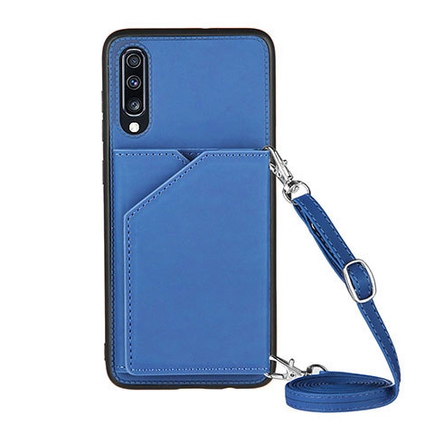 Coque Luxe Cuir Housse Etui Y02B pour Samsung Galaxy A70S Bleu