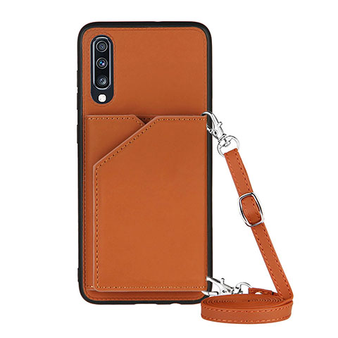 Coque Luxe Cuir Housse Etui Y02B pour Samsung Galaxy A70S Marron