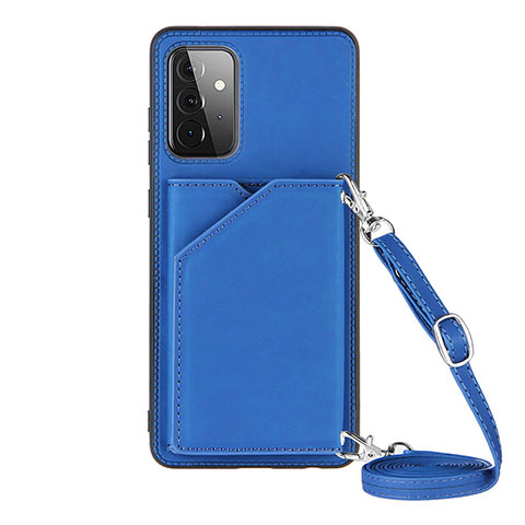 Coque Luxe Cuir Housse Etui Y02B pour Samsung Galaxy A72 4G Bleu