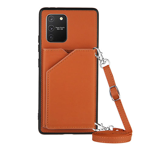 Coque Luxe Cuir Housse Etui Y02B pour Samsung Galaxy A91 Marron