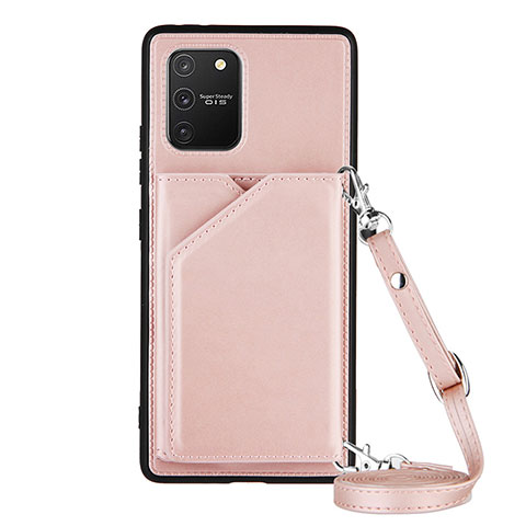 Coque Luxe Cuir Housse Etui Y02B pour Samsung Galaxy A91 Or Rose