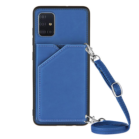 Coque Luxe Cuir Housse Etui Y02B pour Samsung Galaxy M40S Bleu