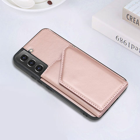 Coque Luxe Cuir Housse Etui Y02B pour Samsung Galaxy S22 Plus 5G Or Rose