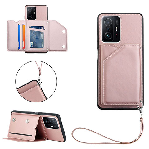 Coque Luxe Cuir Housse Etui Y02B pour Xiaomi Mi 11T Pro 5G Or Rose