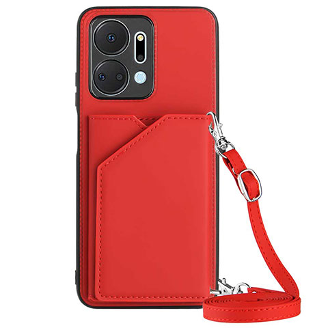 Coque Luxe Cuir Housse Etui Y03B pour Huawei Honor X7a Rouge