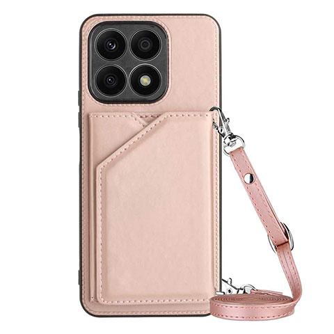 Coque Luxe Cuir Housse Etui Y03B pour Huawei Honor X8a 4G Or Rose