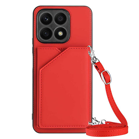 Coque Luxe Cuir Housse Etui Y03B pour Huawei Honor X8a 4G Rouge