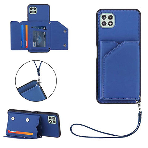 Coque Luxe Cuir Housse Etui Y03B pour Samsung Galaxy A22 5G Bleu