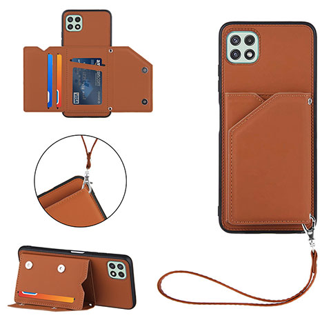 Coque Luxe Cuir Housse Etui Y03B pour Samsung Galaxy A22s 5G Marron