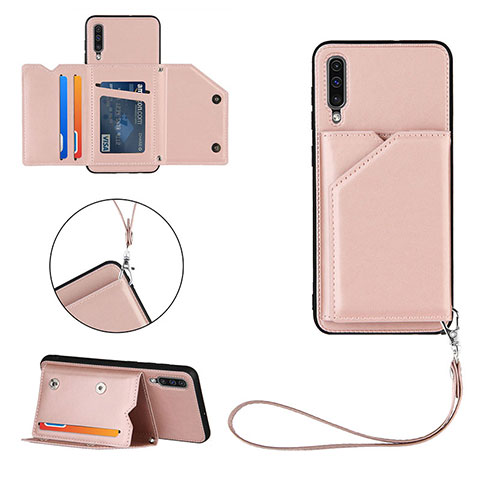Coque Luxe Cuir Housse Etui Y03B pour Samsung Galaxy A30S Or Rose