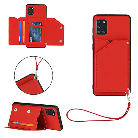 Coque Luxe Cuir Housse Etui Y03B pour Samsung Galaxy A31 Rouge