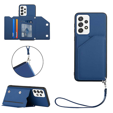 Coque Luxe Cuir Housse Etui Y03B pour Samsung Galaxy A33 5G Bleu