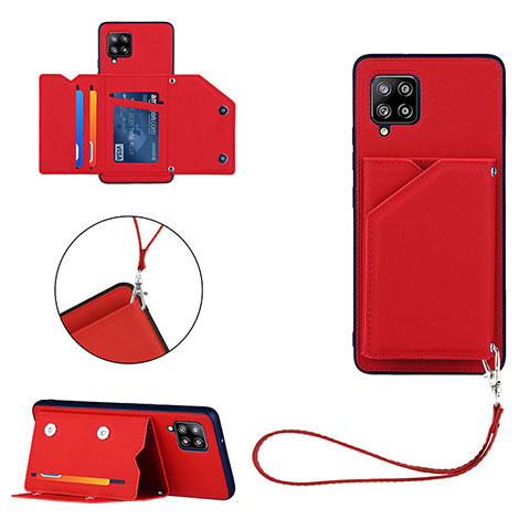 Coque Luxe Cuir Housse Etui Y03B pour Samsung Galaxy A42 5G Rouge