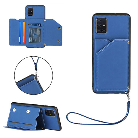 Coque Luxe Cuir Housse Etui Y03B pour Samsung Galaxy A51 4G Bleu