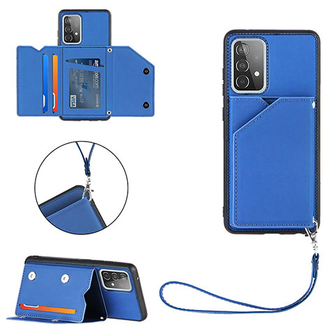 Coque Luxe Cuir Housse Etui Y03B pour Samsung Galaxy A52 4G Bleu