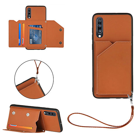 Coque Luxe Cuir Housse Etui Y03B pour Samsung Galaxy A70 Marron