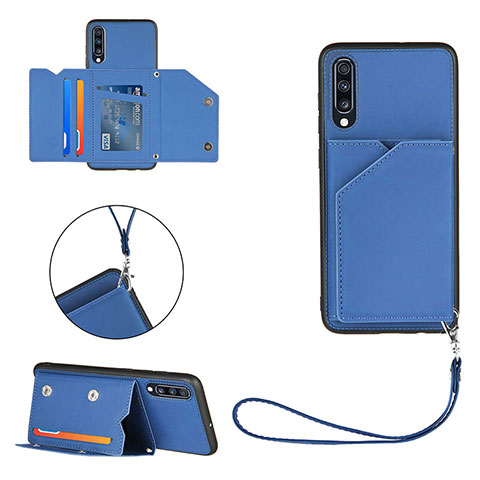 Coque Luxe Cuir Housse Etui Y03B pour Samsung Galaxy A70S Bleu