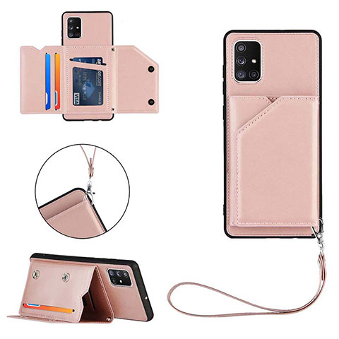 Coque Luxe Cuir Housse Etui Y03B pour Samsung Galaxy A71 4G A715 Or Rose