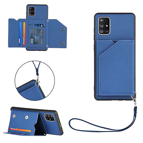 Coque Luxe Cuir Housse Etui Y03B pour Samsung Galaxy A71 5G Bleu