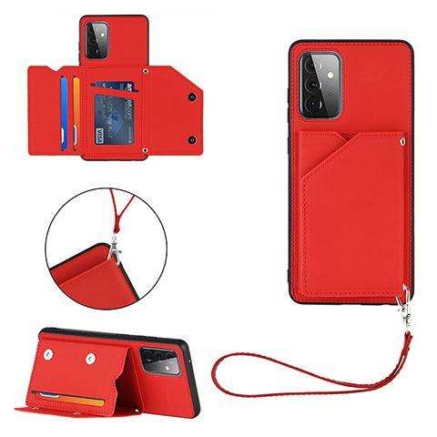 Coque Luxe Cuir Housse Etui Y03B pour Samsung Galaxy A72 5G Rouge