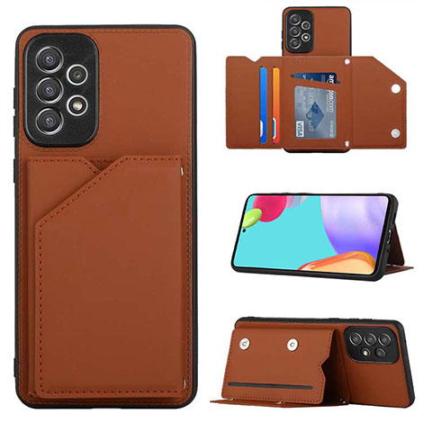 Coque Luxe Cuir Housse Etui Y03B pour Samsung Galaxy A73 5G Marron