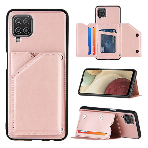 Coque Luxe Cuir Housse Etui Y03B pour Samsung Galaxy M12 Or Rose