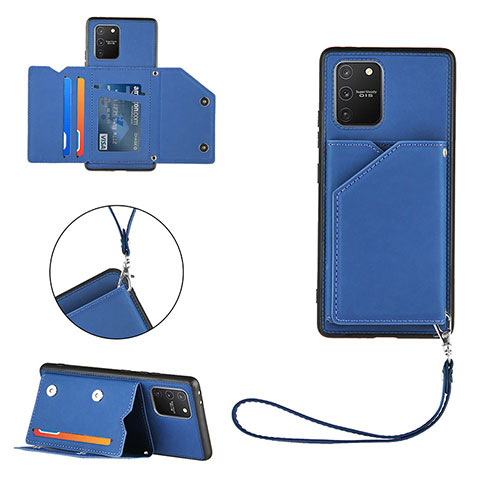 Coque Luxe Cuir Housse Etui Y03B pour Samsung Galaxy M80S Bleu