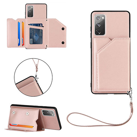 Coque Luxe Cuir Housse Etui Y03B pour Samsung Galaxy S20 FE (2022) 5G Or Rose