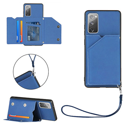 Coque Luxe Cuir Housse Etui Y03B pour Samsung Galaxy S20 FE 4G Bleu