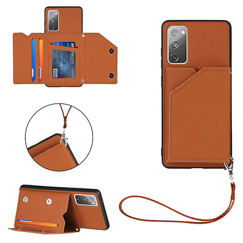 Coque Luxe Cuir Housse Etui Y03B pour Samsung Galaxy S20 FE 5G Marron