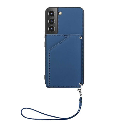 Coque Luxe Cuir Housse Etui Y03B pour Samsung Galaxy S21 5G Bleu