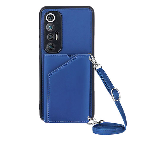 Coque Luxe Cuir Housse Etui Y03B pour Xiaomi Mi 10S 5G Bleu